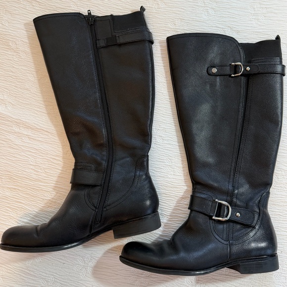 Naturalizer Shoes - Naturalizer Wide Calf Riding Boots Black Leather size 8 chunky